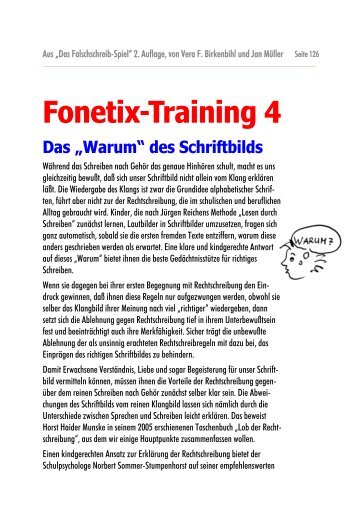 Fonetix-Training 4 - Das "Warum" des Schriftbilds - Lernen heute