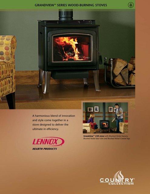 Grandview Series Lennox Wood Stove Brochure Classic Pool