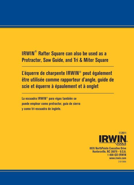 IRWINÂ® Rafter Square Reference Guide Complete Instruction Book ...