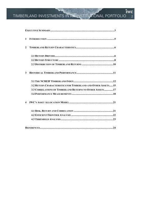 timberland investments in an institutional portfolio - Iwc.dk