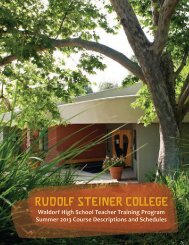 Summer 2013 Course Descriptions and Schedules - Rudolf Steiner ...