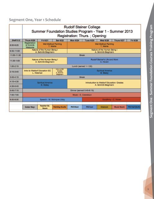 Summer 2013 Course Descriptions and Schedules - Rudolf Steiner ...