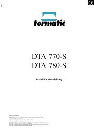 DTA 770-S DTA 780-S - tormatic