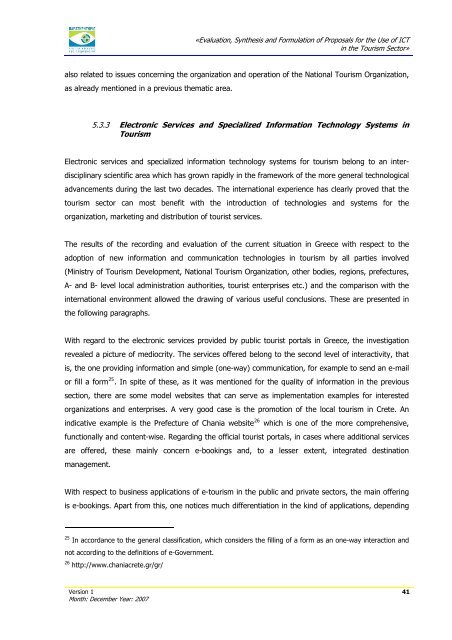 Evaluation, Synthesis and Formulation of Proposals for the Use of ...