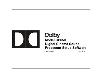 Dolby/CP650 Setup Software Manual Screen Viewing.pdf - Iceco.com