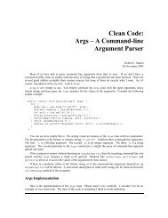 Clean Code: Args â A Command-line Argument Parser - Object Mentor