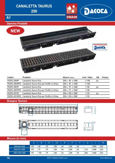 Catalogo Dakota Drain - GuidaEdilizia.it