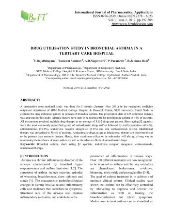 drug utilisation study in bronchial asthma in a - BioIT international ...