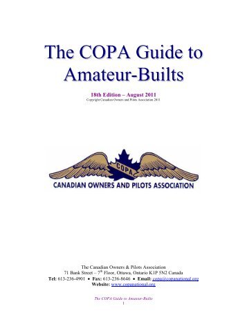 COPA Guide to Amateur-Builts - Canadian Owners and Pilots ...