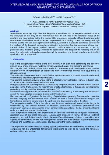 intermediate induction reheating in rolling mills for optimum