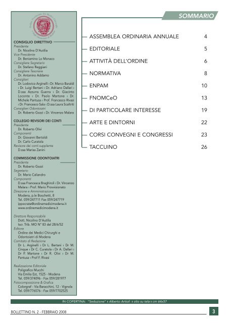 Febbraio 2008 (pdf - 460 KB) - Ordine Provinciale dei Medici ...