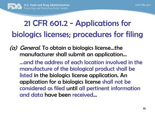 Regulatory Filing & Pre- License/Pre-Approval Inspections of ...