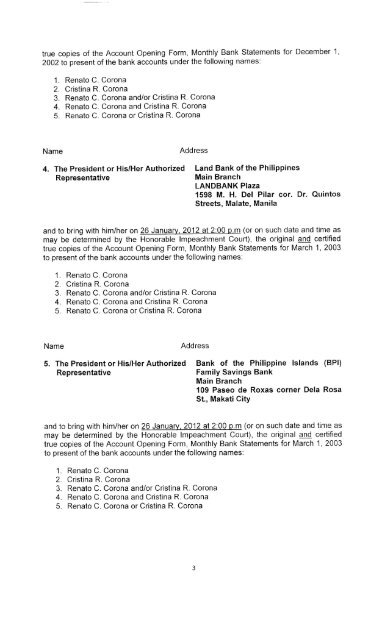 Request for Issuance of Subpoena (Bank) - Ibp.ph