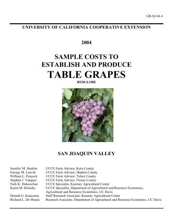 TABLE GRAPES - Cost & Return Studies