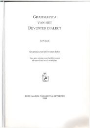 Grammatica van het Dèventer dialect - De Taal van Overijssel