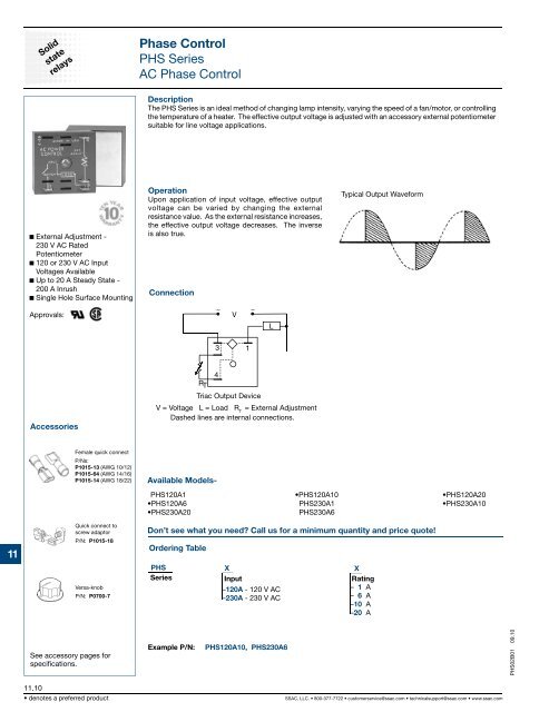 Phase Control Ac Phase Control PHS Series AC Phase Control - VoxTechnologies