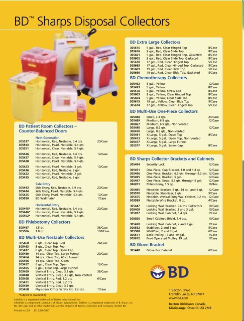 Product Brochure - BD Product Catalog