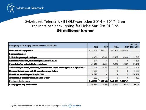 Vedlegg: Presentasjon av ÃLP 2014_2017 - Sykehuset Telemark