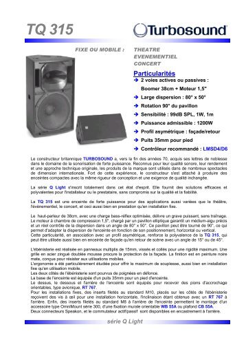 turbosound - tq 315 - Audiopole