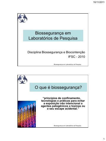 BiosseguranÃ§a em LaboratÃ³rios de Pesquisa - IFSC