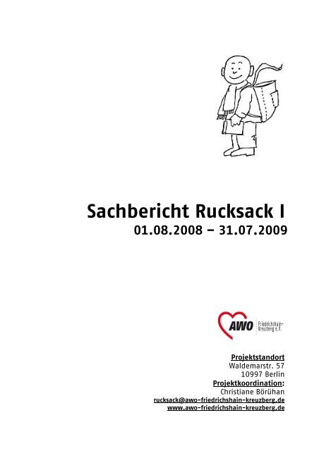 Sachbericht Rucksack I - AWO Friedrichshain Kreuzberg