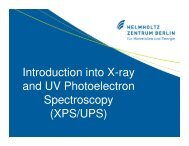 Introduction into X-ray and UV Photoelectron Spectroscopy (XPS/UPS)
