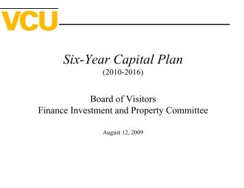 Six-Year Capital Plan - Virginia Commonwealth University