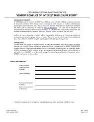 vendor conflict of interest disclosure form - Citizens Property Insurance