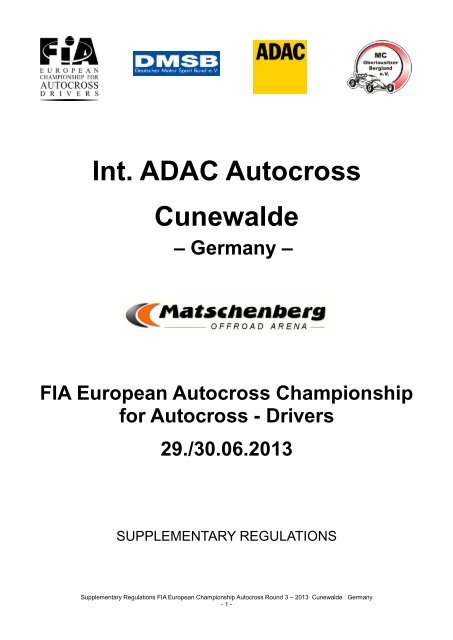 Int. ADAC Autocross Cunewalde - matschenberg.de