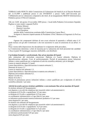 VERBALE della SEDUTA Infermiere Pediatrico