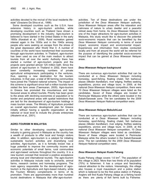 Socio-economic impact potential of agro tourism activities on Desa ...