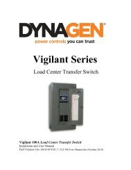 Vigilant ATS Load Center User Manual - DynaGen
