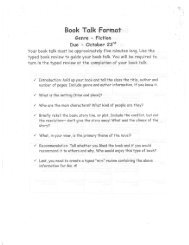 Book Talk- format and rubric