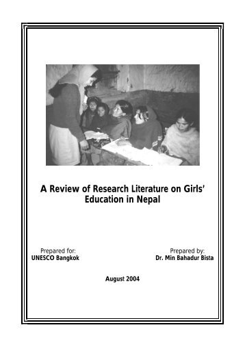 A Review of Research Literature on Girls' Education in Nepal