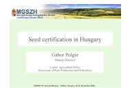 Seed certification in Hungary - vszt.hu