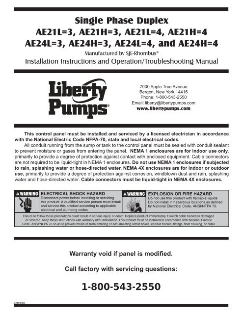 Installation Manual - Liberty Pumps