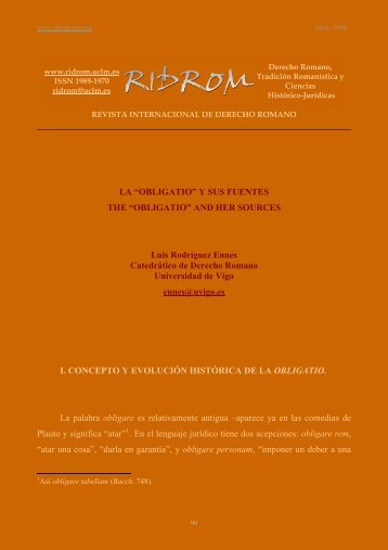 obligatio - revista internacional de derecho romano-index