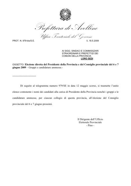 Prefettura di Avellino UTG