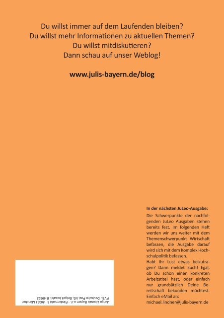 Schwerpunktthema Wirtschafts- und Finanzpolitik - JuLis Bayern