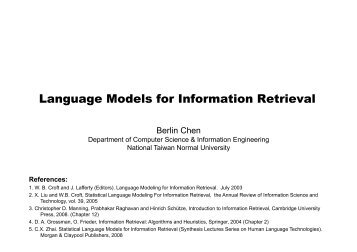 Language Modeling Approaches - Berlin Chen