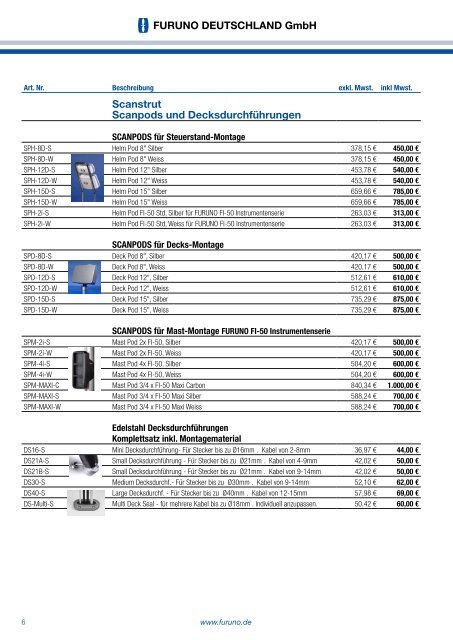 PREISLISTE - FURUNO DEUTSCHLAND