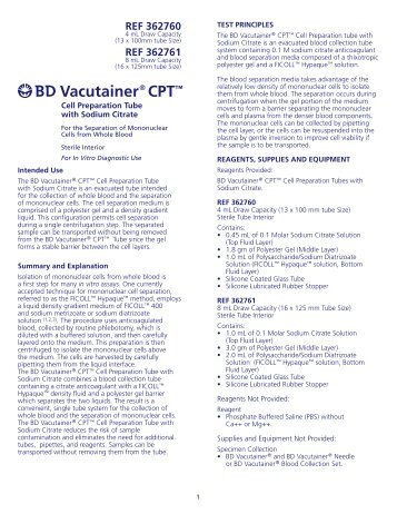 VacutainerÂ® CPTâ„¢ - BD