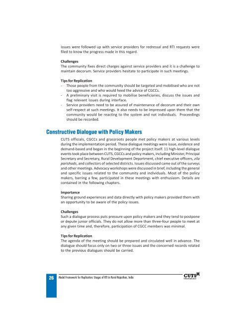 Usages of RTI in Rural Rajasthan, India - Consumer Unity & Trust ...