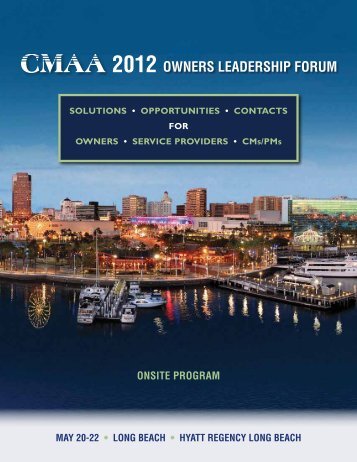 2012 Owners LeADersHIP FOrum - CMAA