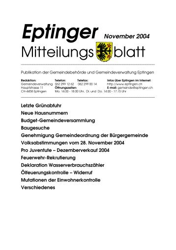 Mitteilungs blatt - Eptingen