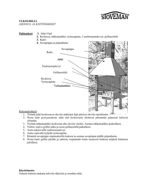 PDF - Ulkogrilli asennus ja kÃ¤yttÃ¶ohjeet - Veebiinfo