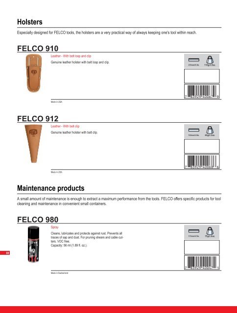 General catalogue - Felco