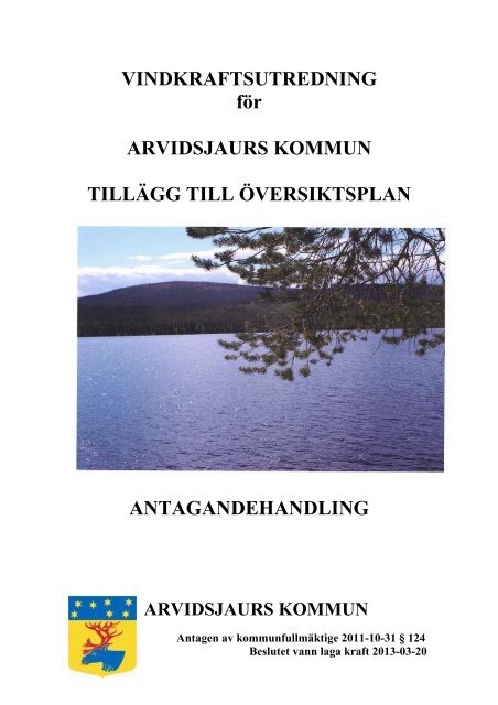 Vindkraftsutredning - antagandehandling med ... - Arvidsjaur