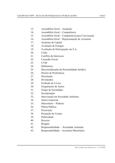 RESUMO PALAVRAS-CHAVE - GVpesquisa