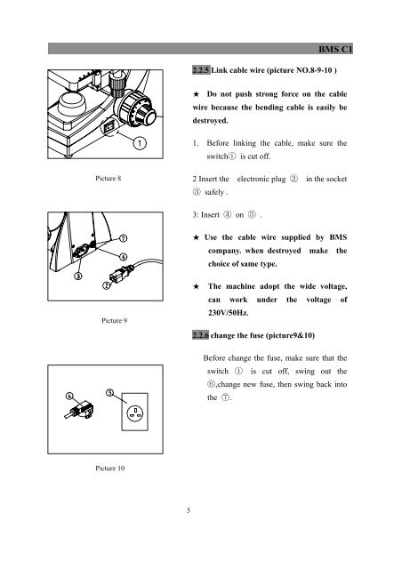 Biological Microscope BMS C1 series User Manual - BMS and ...